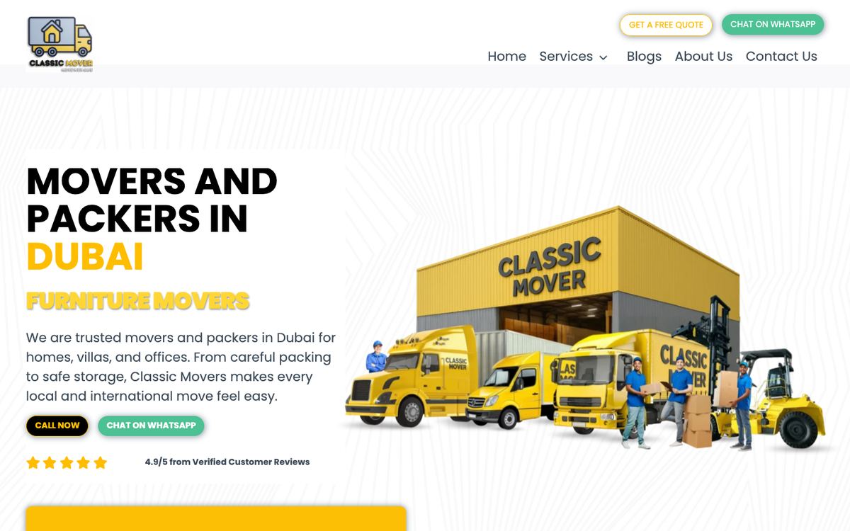 Moving & Logistics website (UAE)